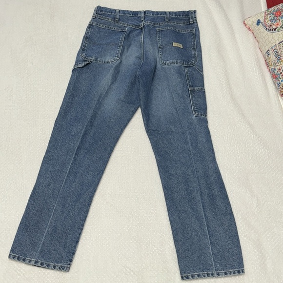 Men's Authentic Wrangler Denim Jeans Carpenter Painter Style Waist 36 Inseam 32 - Picture 8 of 16